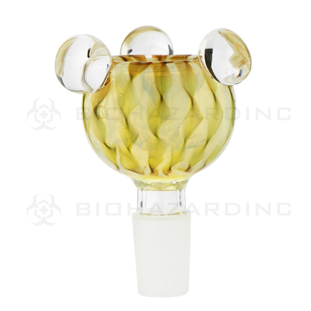 Bowl | Raked Bowl | 14mm - Various Colors Glass Bowl Biohazard Inc Amber  