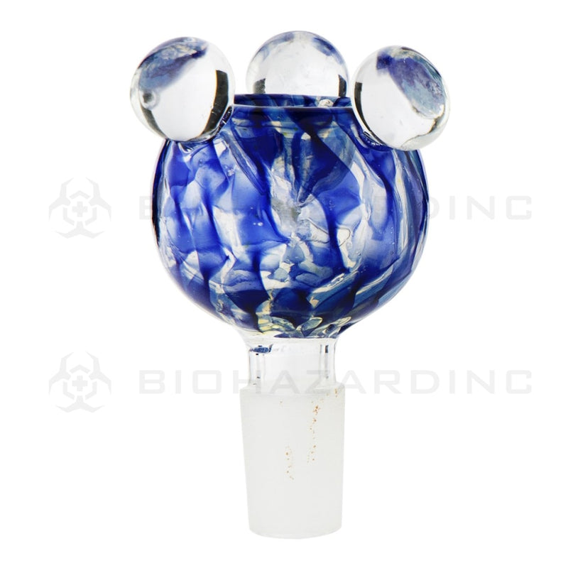 Bowl | Raked Bowl | 14mm - Various Colors Glass Bowl Biohazard Inc Blue  