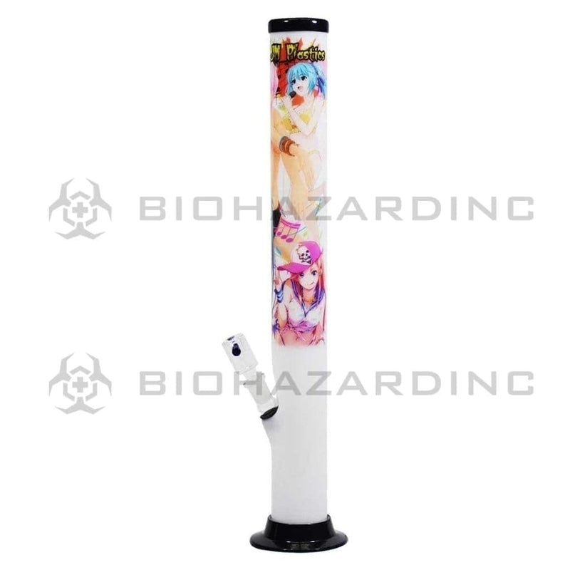 Acrylic | Anime Girls Collage Straight Water Pipe | 15" - Slide - Assorted Colors Acrylic Bong Biohazard Inc   