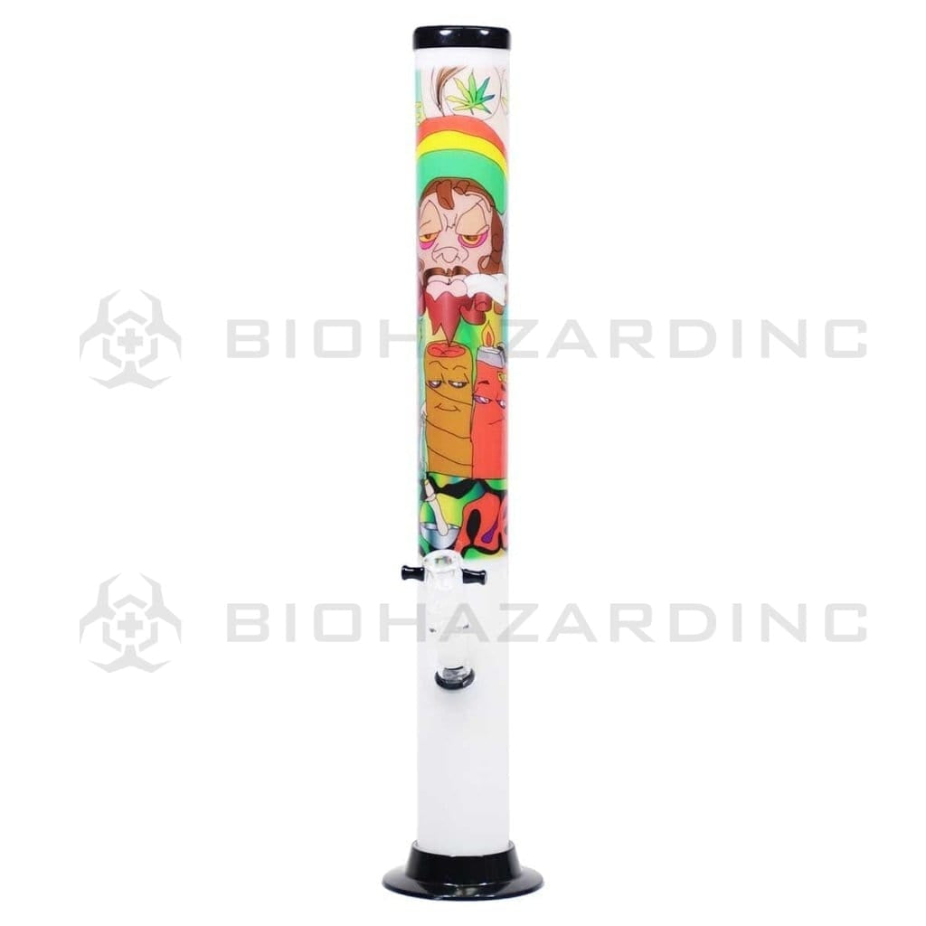 Acrylic | Straight Water Pipe Stoned Rasta | 15" - Acrylic - Assorted Colors Acrylic Bong Biohazard Inc   