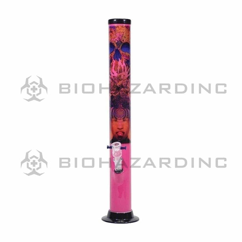 Acrylic | Straight Water Pipe Psychedelic Mind | 15" - Acrylic - Assorted Colors Acrylic Bong Biohazard Inc   
