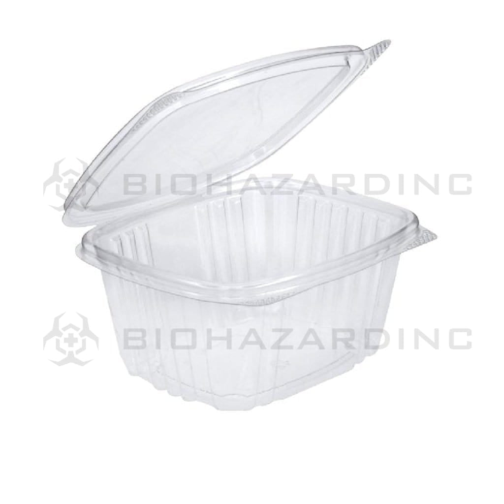 Plastic Hinged-Lid Edible Containers | 16oz - 200 Count Edible Container Biohazard Inc   