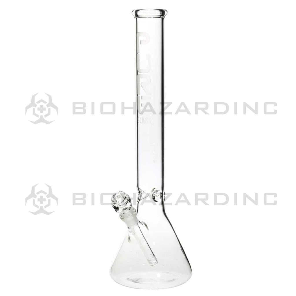 PURE Glass | Classic Beaker Water Pipe | 18" - 14mm - Various Colors Glass Bong Pure Glass Clear  