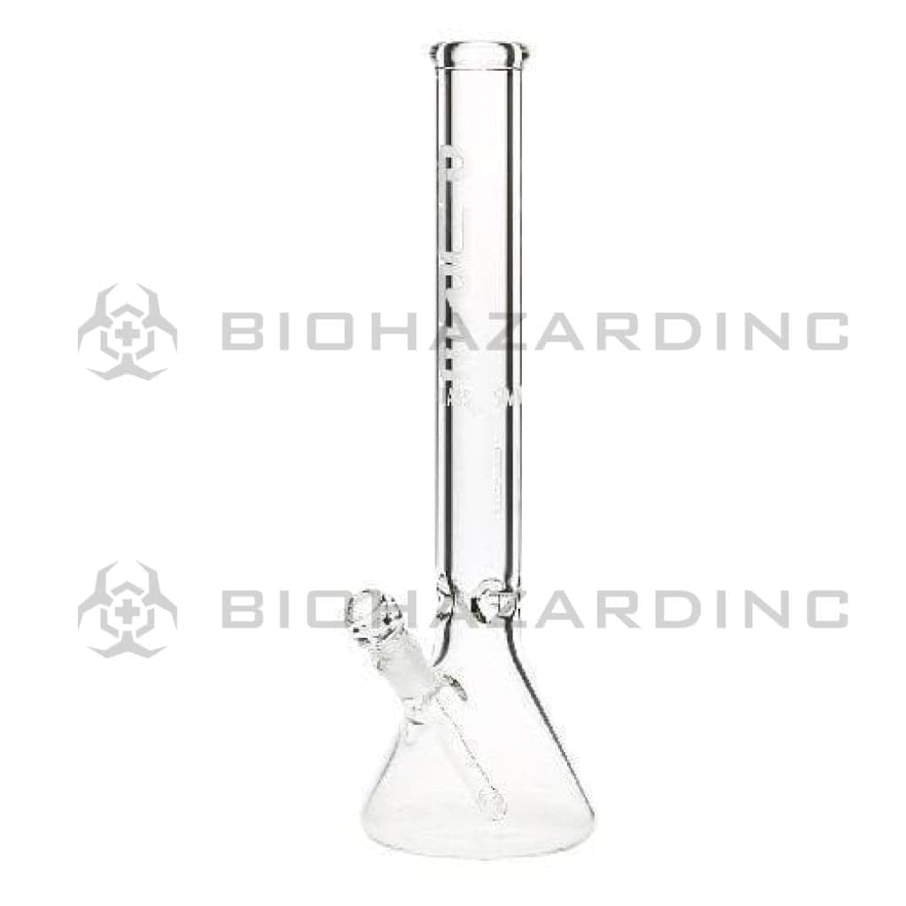 PURE Glass | Heavy Classic Beaker Water Pipe | 18" - 14mm - Various Colors Glass Bong Pure Glass Clear  