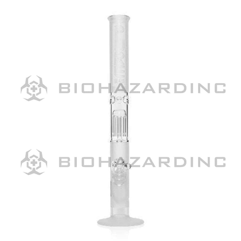 Pure Glass | 10-Arm Tree Percolator Straight Water Pipe | 18" - 14mm - Various Colors Glass Bong Pure Glass Clear Frost  
