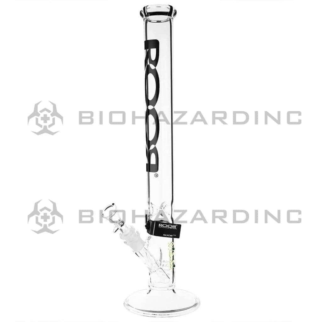 RooR® | Classic Straight Water Pipe | 18" - 14mm - Black Logo Glass Bong Roor   