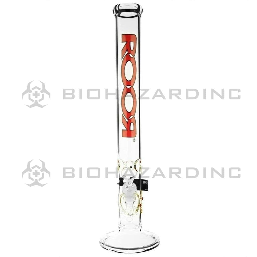 RooR® | Classic Straight Water Pipe | 18" - 14mm - Red Logo Glass Bong Roor   