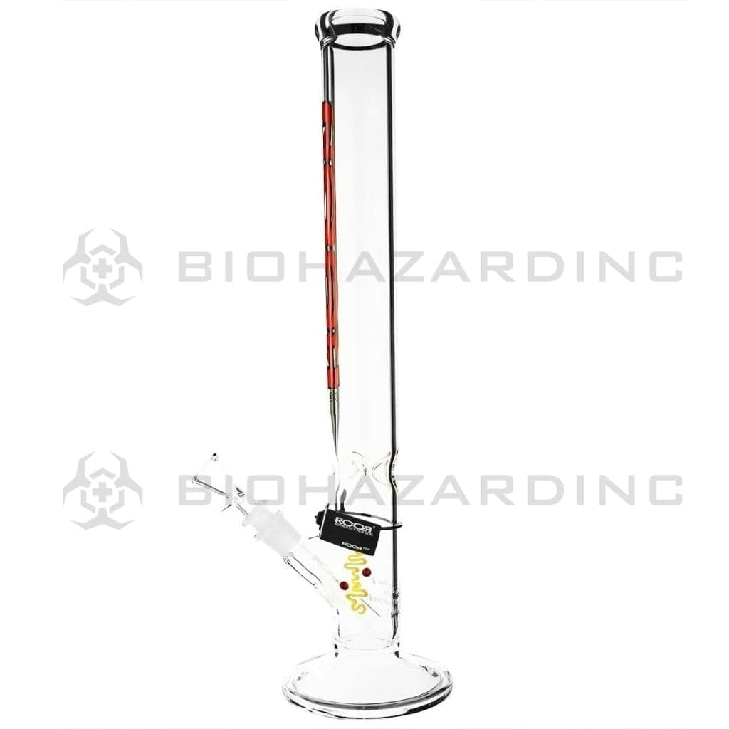 RooR® | Classic Straight Water Pipe | 18" - 14mm - Red Logo Glass Bong Roor   
