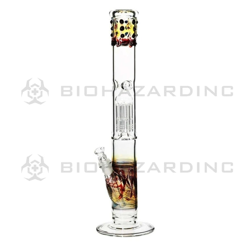 Wrap & Rake | Single Chamber 6-Arm Tree Straight Water Pipe | 18" - 19mm - Various Colors Glass Bong Biohazard Inc Rust  