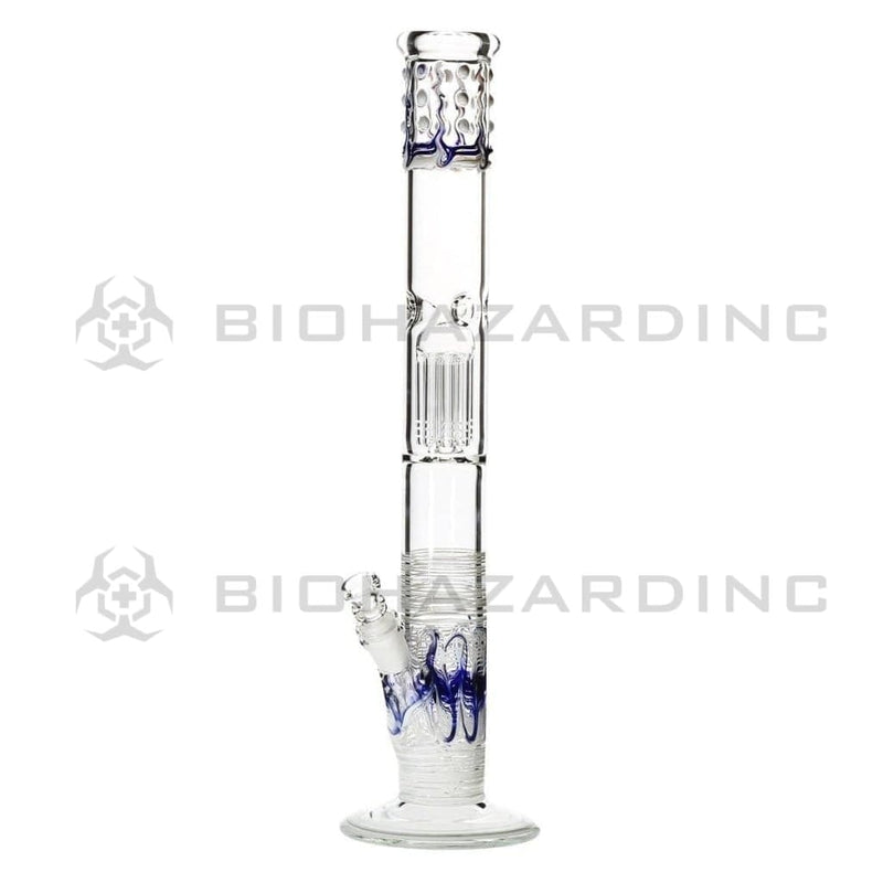 Wrap & Rake | Single Chamber 6-Arm Tree Straight Water Pipe | 18" - 19mm - Various Colors Glass Bong Biohazard Inc White  