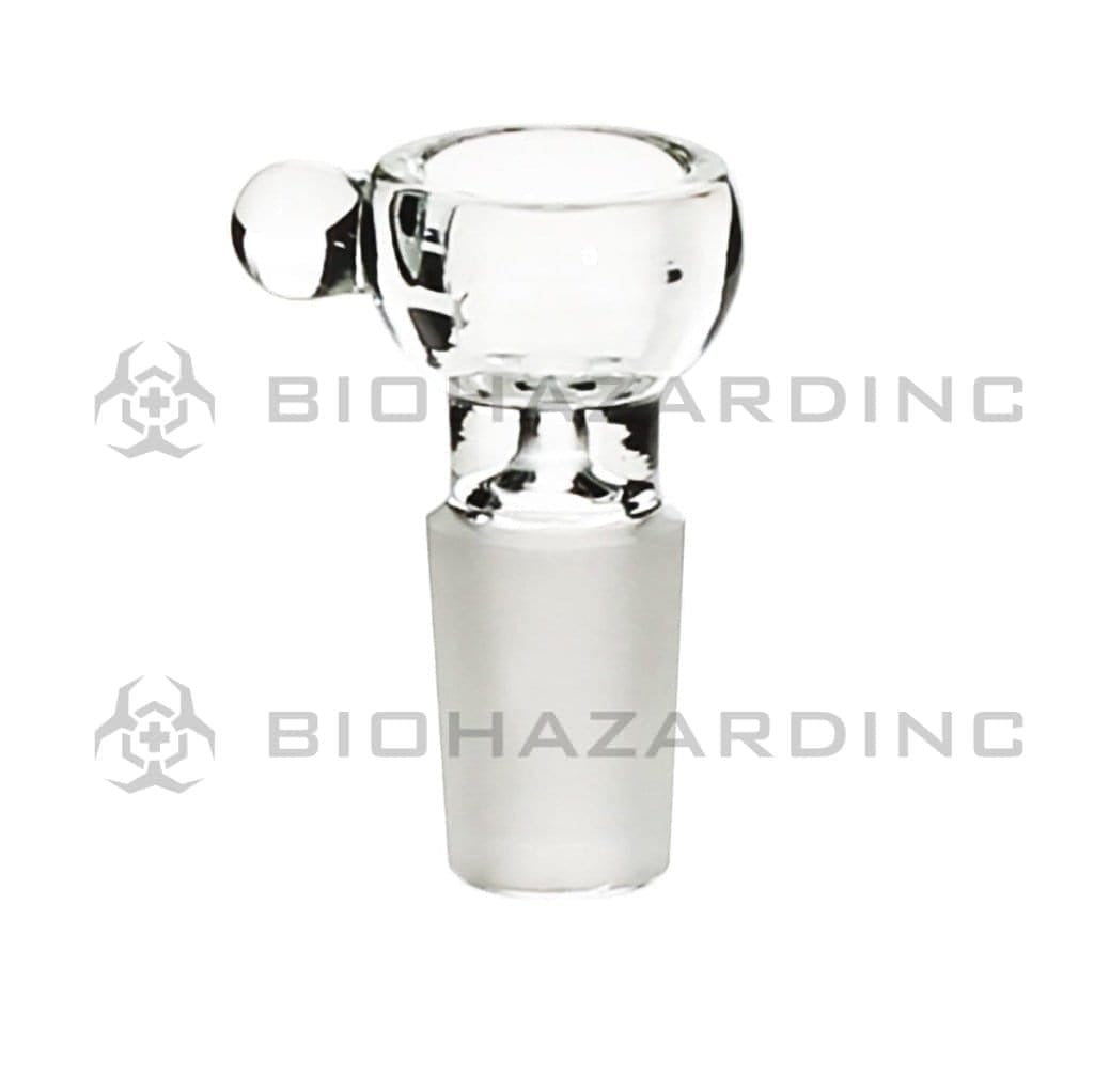 Bowl | Thick Bowl w/ Marble | 19mm - Clear Glass Bowl Biohazard Inc   