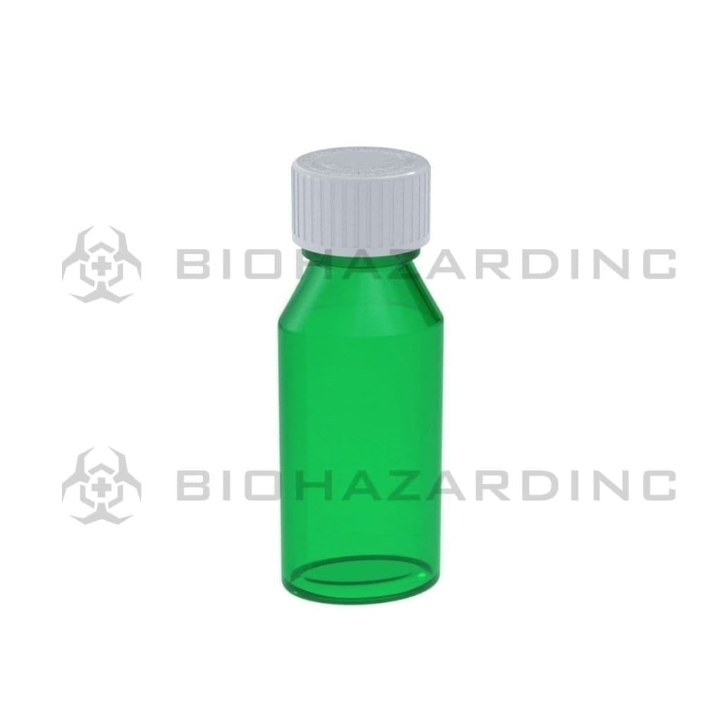 Child Resistant | Oval Bottles w/ Caps | Various Colors - 2oz - 250 Count Oval Bottles Biohazard Inc Green  