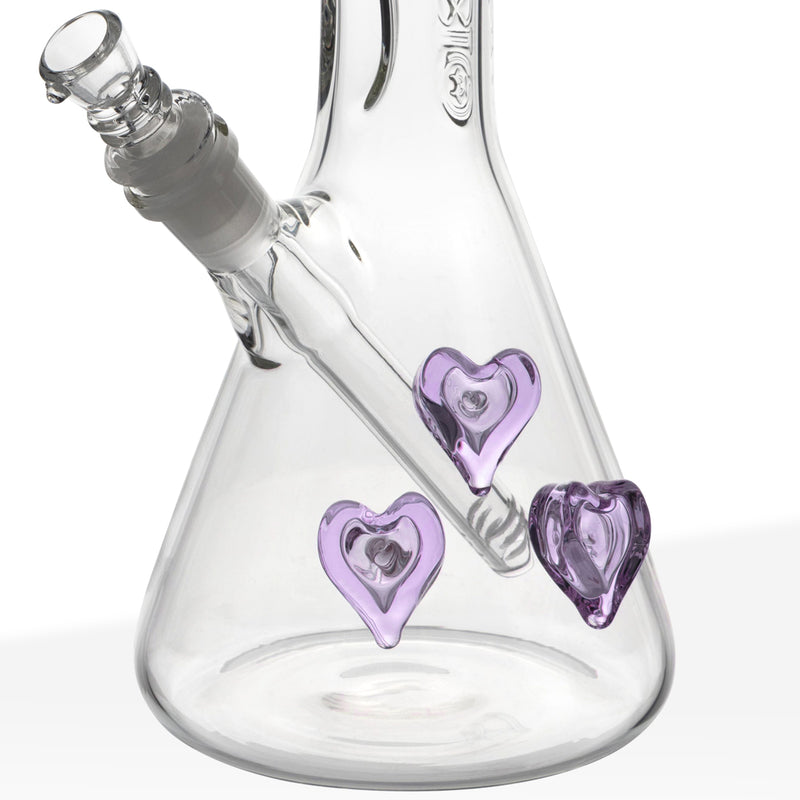 Custom BIO Glass | Heart Detailed Bong | 12" - 14mm - Various Colors Glass Bong Bio Glass   
