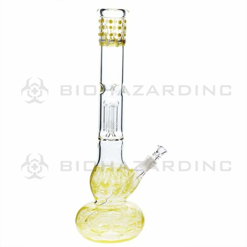 Wrap & Rake | Single Chamber 6-Arm Tree Percolator Double Bubble Water Pipe | 20" - 19mm - Various Colors Glass Bong Biohazard Inc   
