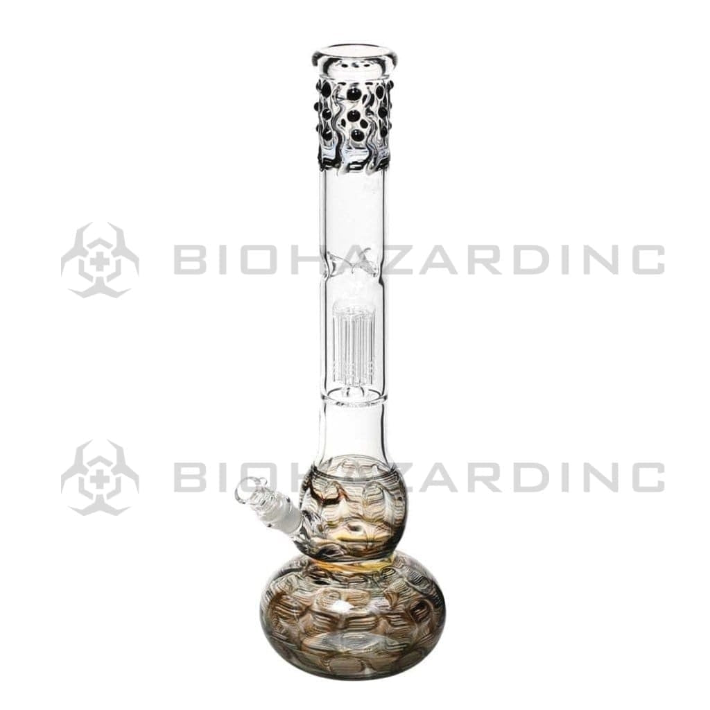 Wrap & Rake | Single Chamber 6-Arm Tree Percolator Double Bubble + Marbles Water Pipe | 20" - 19mm - Various Colors Glass Bong Biohazard Inc Black  