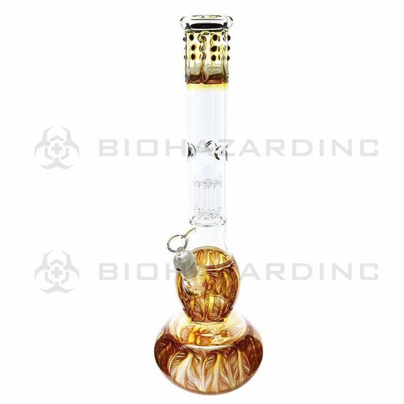 Wrap & Rake | Single Chamber 6-Arm Tree Percolator Double Bubble + Marbles Water Pipe | 20" - 19mm - Various Colors Glass Bong Biohazard Inc Rust  