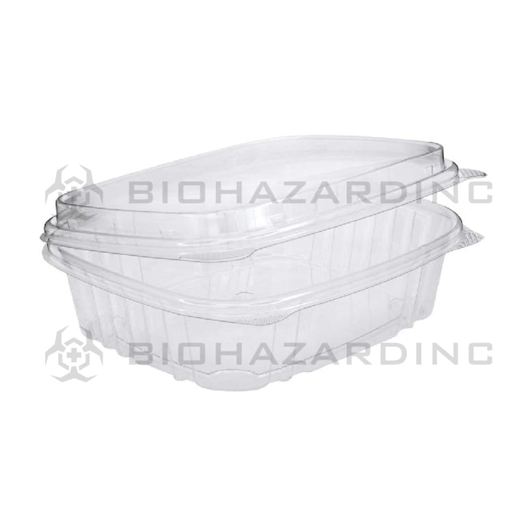 Plastic Hinged-Lid Edible Containers | 24oz - 200 Count Edible Container Biohazard Inc   