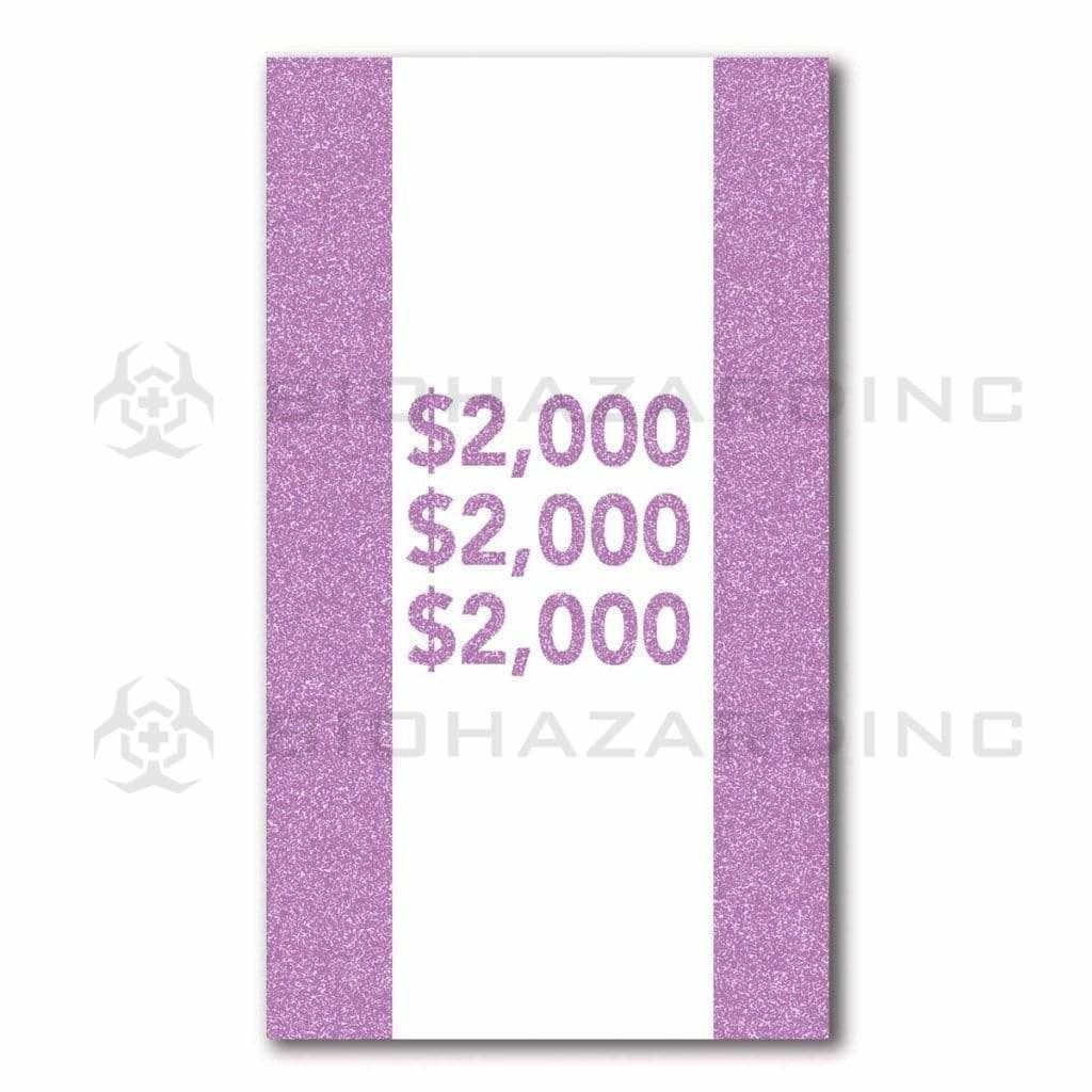 $2,000 Violet Currency Strap - 25 Bill Capacity | 1,000 Count Currency Strap Biohazard Inc   