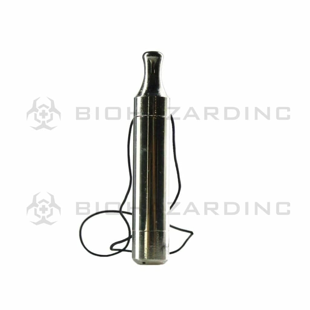 Hand Pipe | Bud Bomb Metal | 3.5" - Metal - Silver Metal Hand Pipe Biohazard Inc   