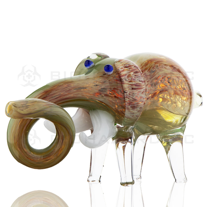 Novelty | Elephant Twisted Trunk Glass Hand Pipe | 7"- Glass - Assorted Colors Glass Hand Pipe Biohazard Inc   
