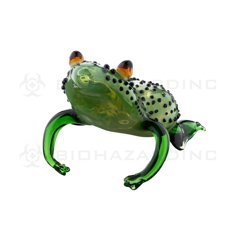 Novelty | Frog Glass Hand Pipe | 5" - Glass - Various Colors Glass Hand Pipe Biohazard Inc Green  