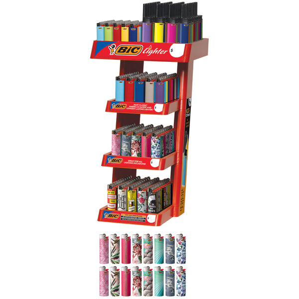 BIC® Lighters | 4 Tier Lighter Display w/ EZ Reach | 256 Count