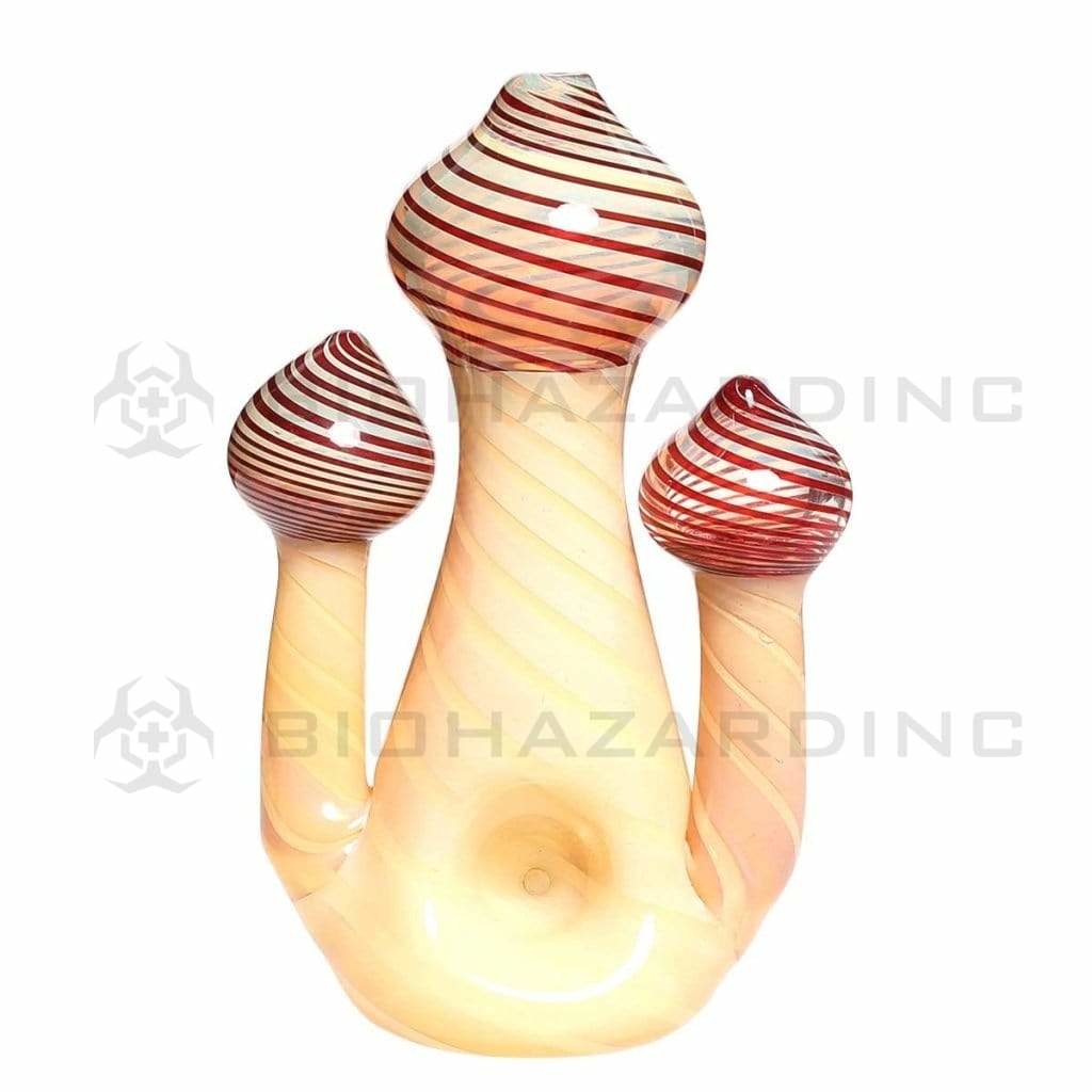 Novelty | Mushroom Glass Hand Pipe | 4" - Glass - Amber Novelty Hand Pipe Biohazard Inc   
