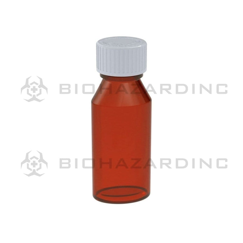 Child Resistant | Oval Bottles w/ Caps | Various Colors - 4oz - 120 Count Oval Bottles Biohazard Inc Amber  