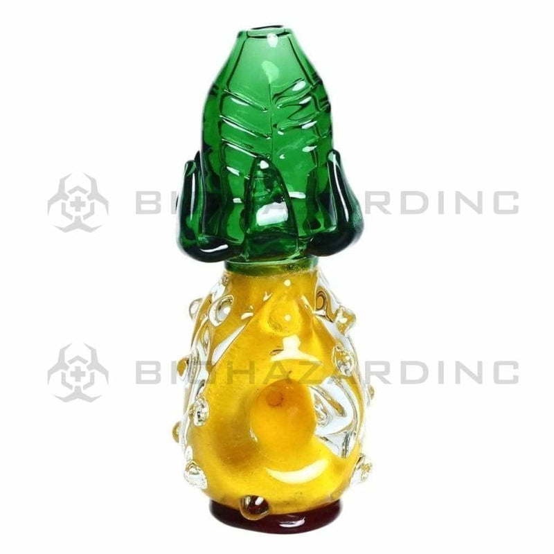 Novelty | Pineapple Glass Hand Pipe | 4" - Glass - Yellow/Green Novelty Hand Pipe Biohazard Inc   
