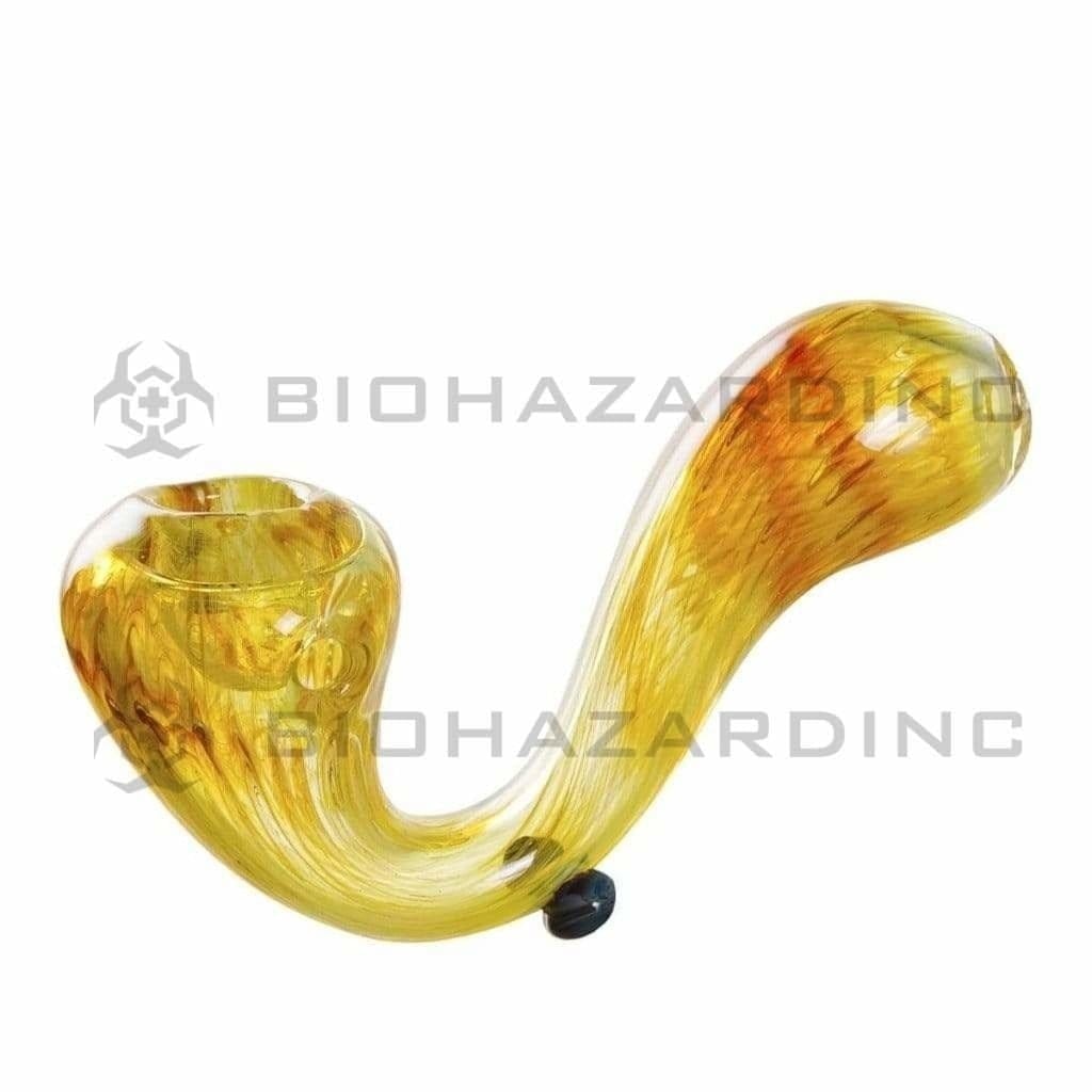 Hand Pipe | Classic Glass Sherlock Queen Bee Hand Pipe | 4" - Glass - Assorted Colors Sherlock Hand Pipe Biohazard Inc   