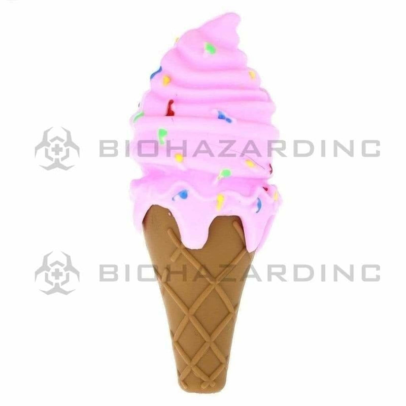 Novelty | Ice Cream Silicone Hand Pipe | 4" - Silicone - Various Quantity Silicone Hand Pipe Biohazard Inc   