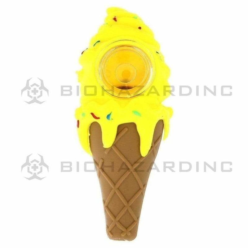 Novelty | Ice Cream Silicone Hand Pipe | 4" - Silicone - Various Quantity Silicone Hand Pipe Biohazard Inc   