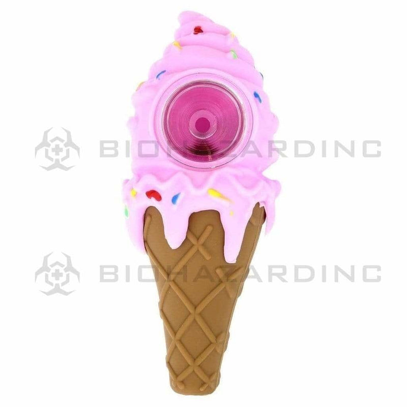 Novelty | Ice Cream Silicone Hand Pipe | 4" - Silicone - Various Quantity Silicone Hand Pipe Biohazard Inc   