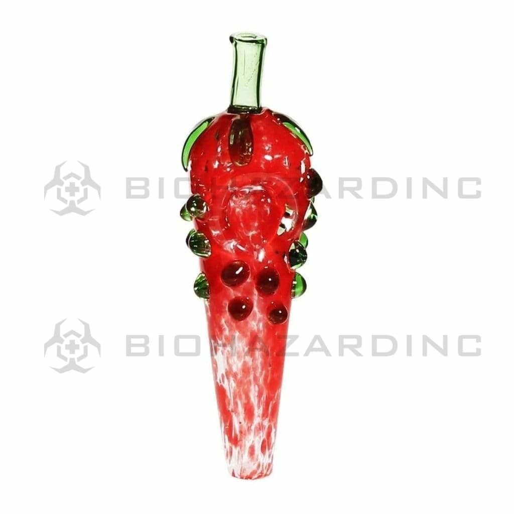 Novelty | Chili Pepper Glass Hand Pipe | 5" - Glass - Red/Green Novelty Hand Pipe Biohazard Inc   