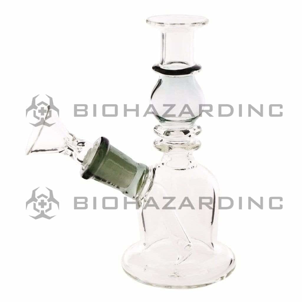 Water Pipe | Double Maria Straight Bong | 5" - 14mm - Various Colors Dab Rig Biohazard Inc Black  