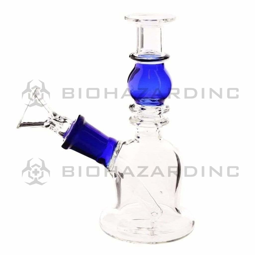 Water Pipe | Double Maria Straight Bong | 5" - 14mm - Various Colors Dab Rig Biohazard Inc Blue  