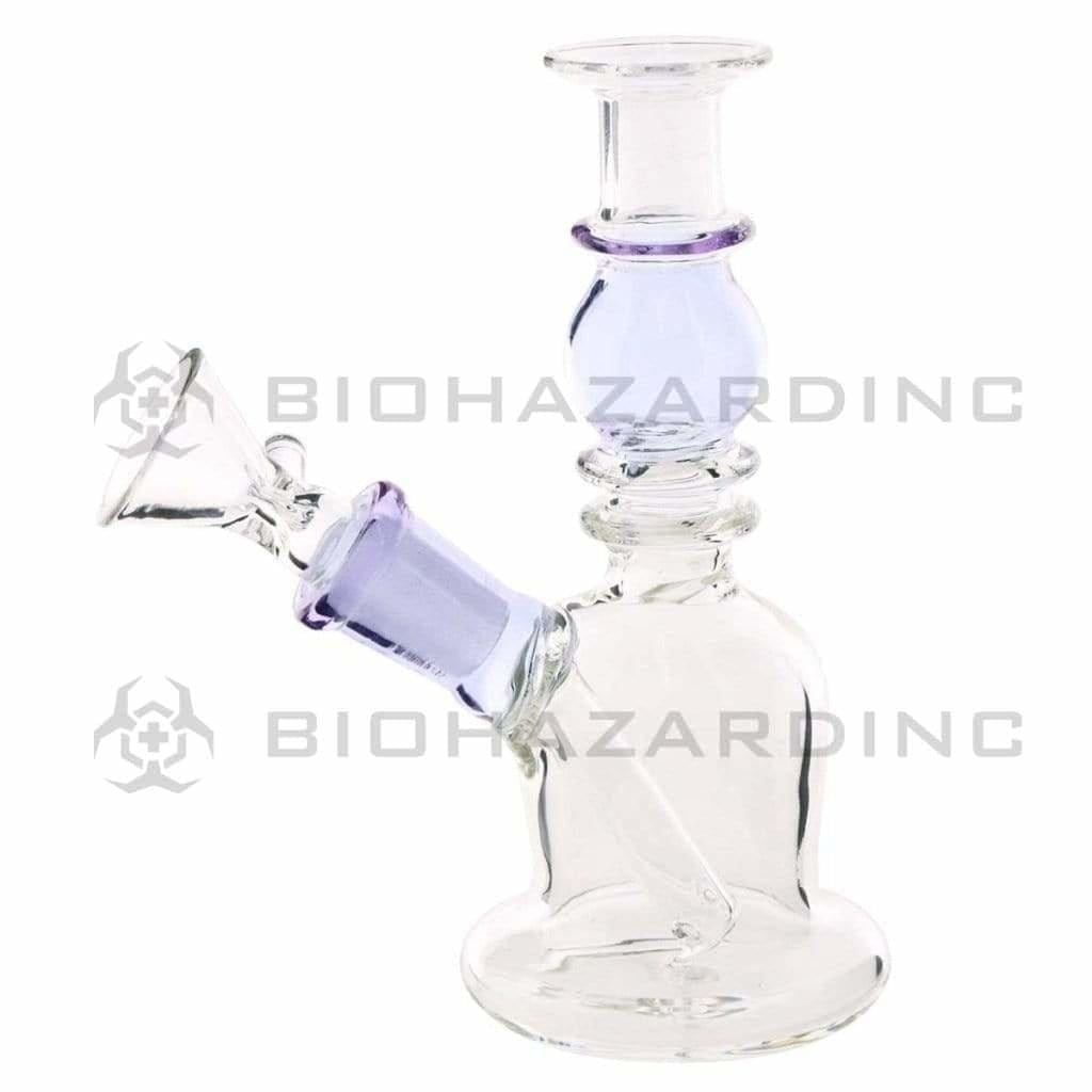 Water Pipe | Double Maria Straight Bong | 5" - 14mm - Various Colors Dab Rig Biohazard Inc Purple  