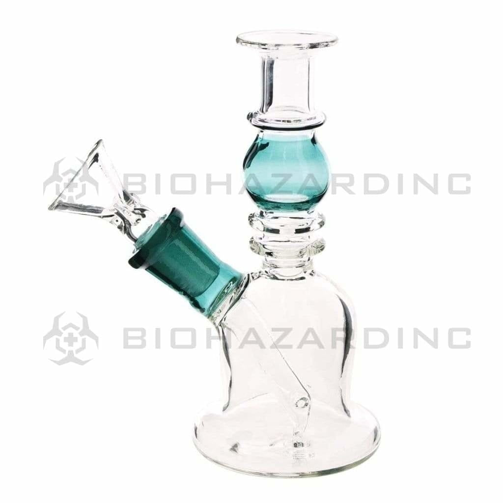 Water Pipe | Double Maria Straight Bong | 5" - 14mm - Various Colors Dab Rig Biohazard Inc Teal  