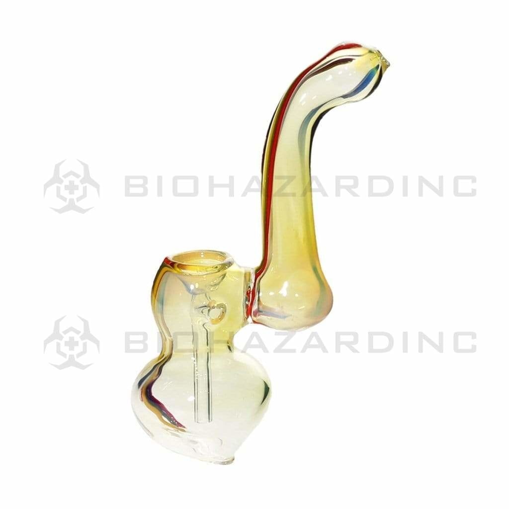 Bubbler | Rasta Striped & Fumed Glass Bubbler | 5" - Rasta Glass Bubbler Biohazard Inc   