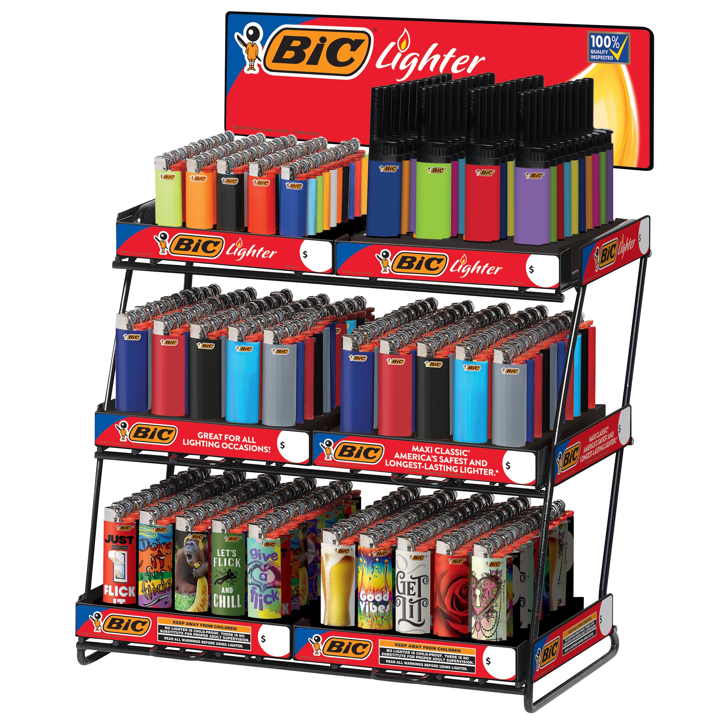 BIC® | Wholesale 6 Tier Powerhouse Wire Display w/ EZ Reach | 290 Count Lighter Display Kit BIC   