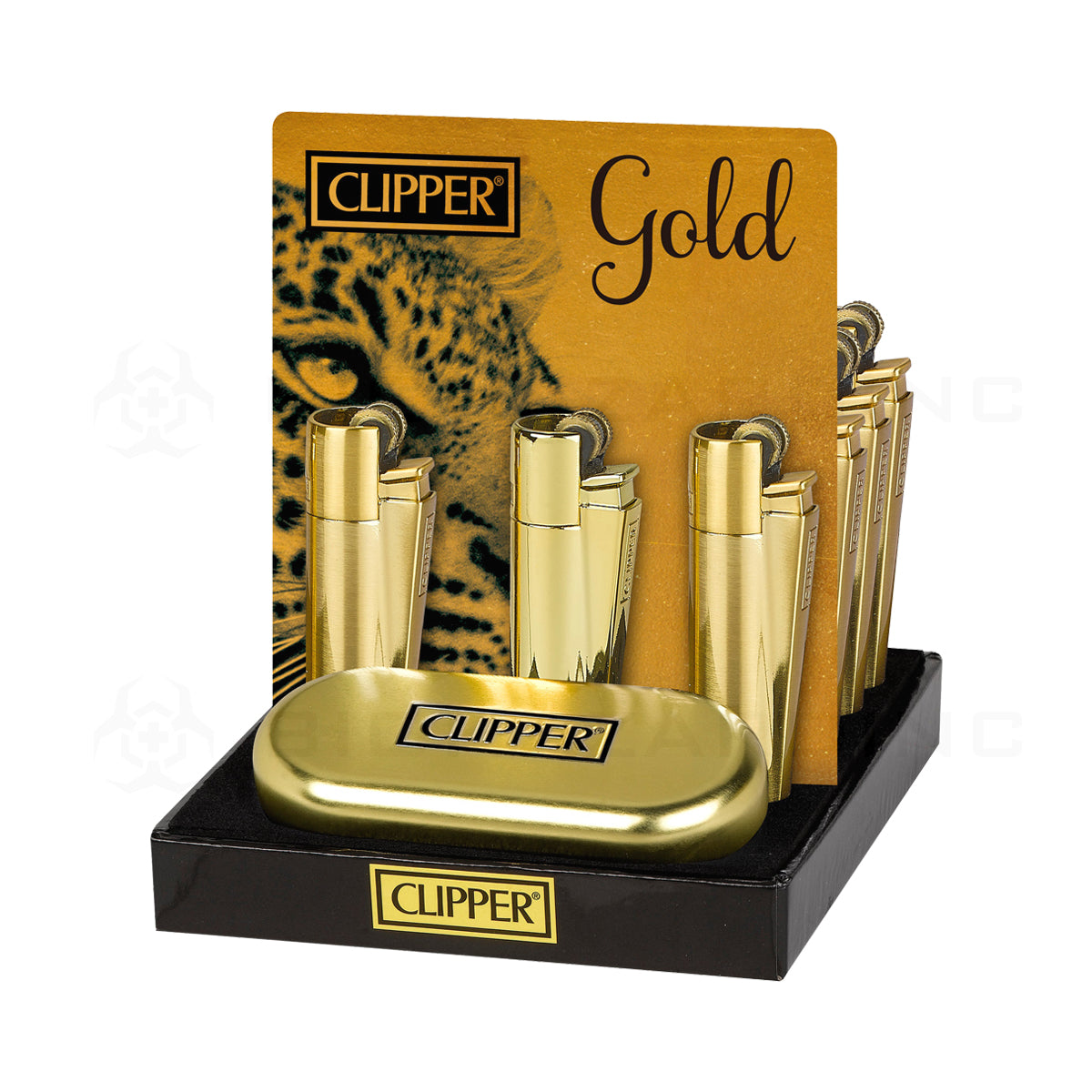 Clipper® | 'Retail Display' Metal Series | Gold - 12 Count Lighters Clipper   