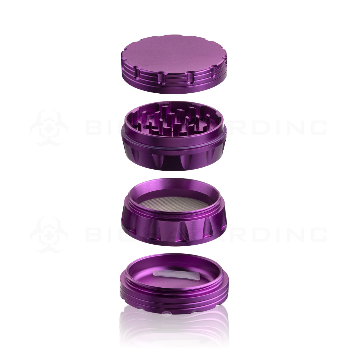 Metal Grinder | 4pc 65mm x 52mm | PURPLE Metal Grinder Biohazard Inc   