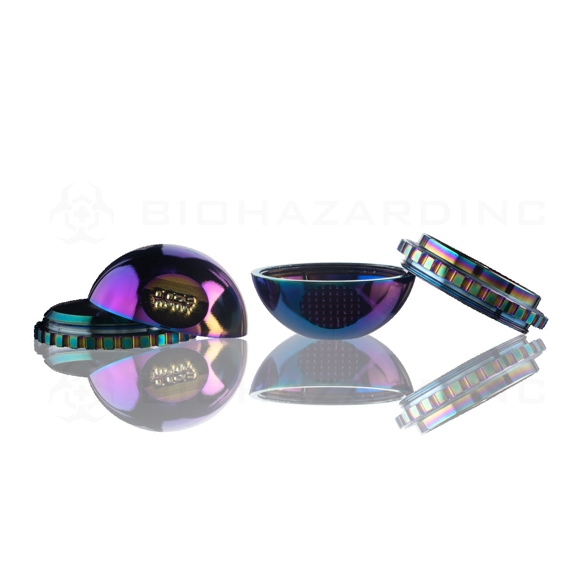 OOZE® | Saturn Globe Magnetic Grinder | 4 Piece - Rainbow Metal Grinder Ooze   