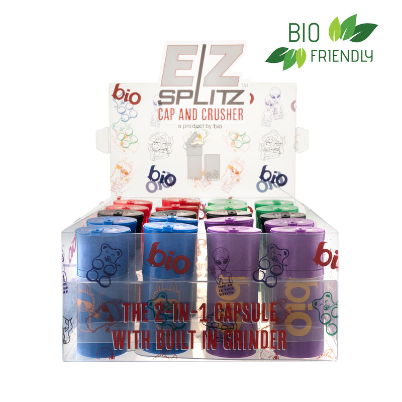 EZ Splitz | Cap & Crusher Pop Top Bottle + Built-in Grinder - Pop Art Edition | 3.5 Grams - 20 Count Grinder EZ Splitz   