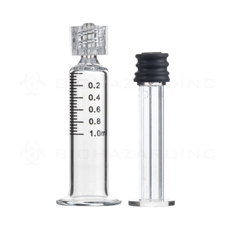 Luer Lock | Concentrate Glass Syringe | 1mL - 0.20mL Increments - 100 Count Syringe Biohazard Inc   