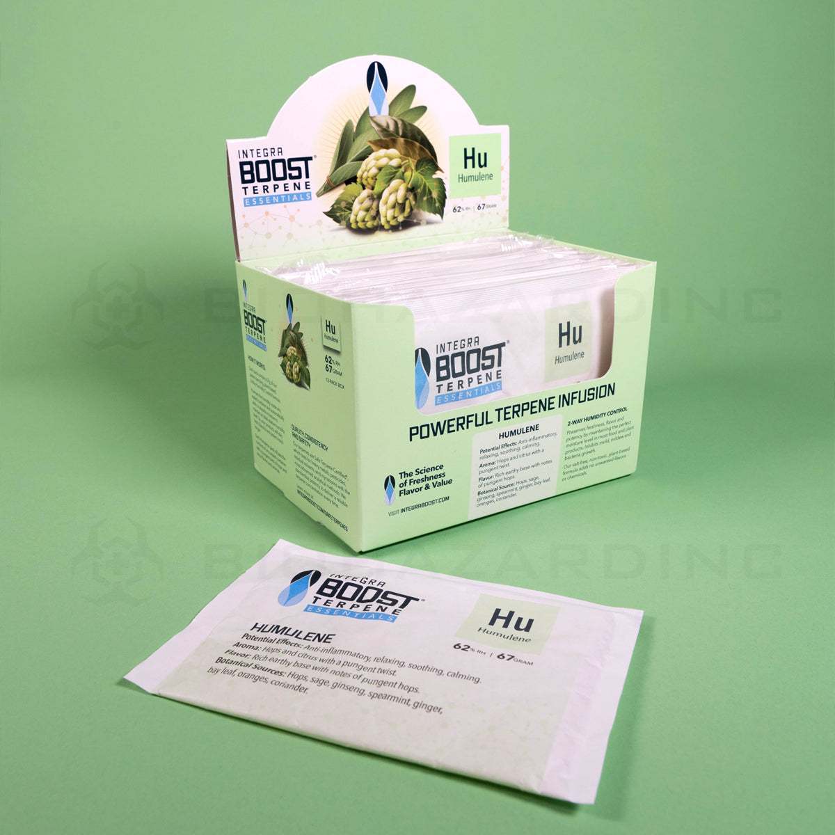 Integra™ | Boost Wholesale Large Terpene Humidity Packs  | 67 Grams - 62% - 12 Count - Various Terpenes Humidity Pack Integra Humulene  