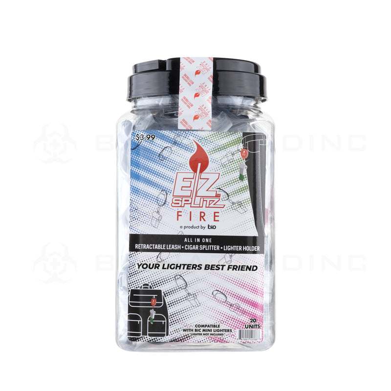 EZ Splitz | 'Retail Display' FIRE Cigarillo Blunt Splitter & Lighter Holder | Assorted Colors - 20 Count Blunt Splitter EZ Splitz   