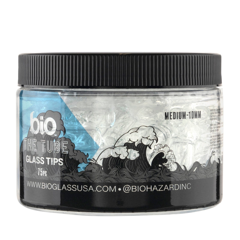 BIO Glass | 'Retail Display' 2 Pokes Glass Tips | Various Sizes Glass Tips Bio Glass Medium - 10mm - 75 Count  