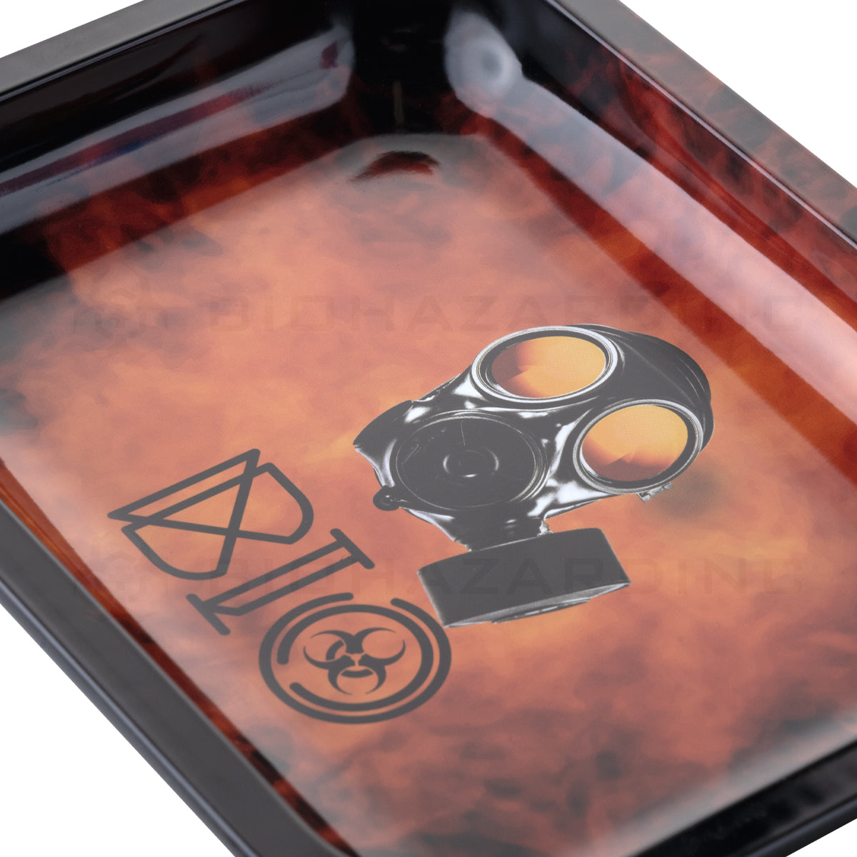 BIO Glass | 'Red Gas Mask' Rolling Tray | 7.5" x 5.5" - Small - Metal Rolling Tray Bio Glass   
