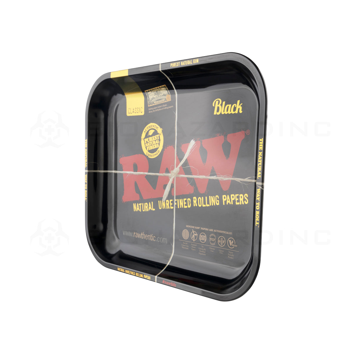 Products Raw® | Rolling Tray - Black | Metal - Various Sizes Rolling Tray Biohazard Inc   